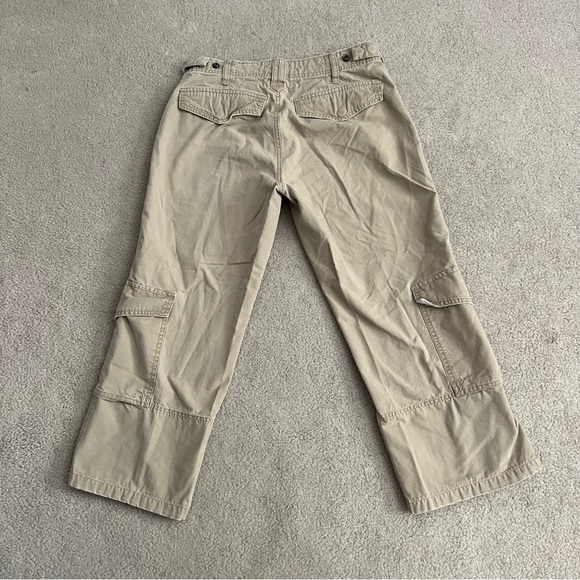 Vintage 1990s Abercrombie & Fitch Paratroop Issue A92 Khaki Tan Cargo Crop Pants - Picture 3 of 13